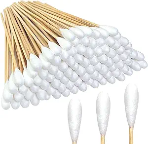 100 Pcs Large Cotton Swabs for Pet Care, 6 Inch Long Cotton Swabs with Bamboo Handle, Professional Dog Ear Swabs, Absorbency Big Cotton Tips, Pet Cleaning Solution Supplies