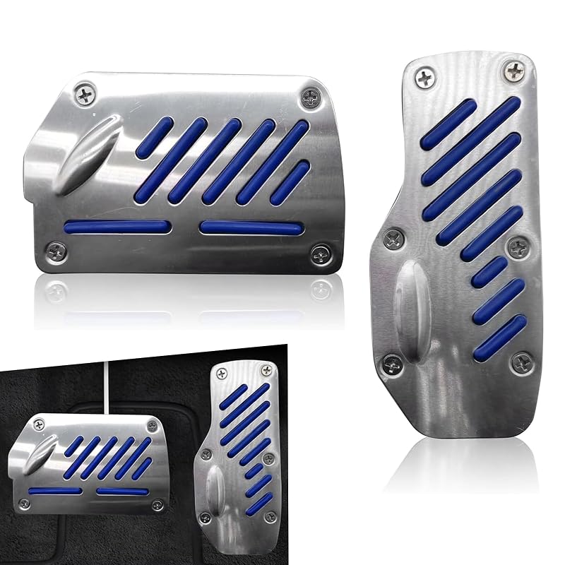 Arwrilt Kit de capas para pedais de freio e acelerador com superfície antiderrapante azul Kit com 2 peças