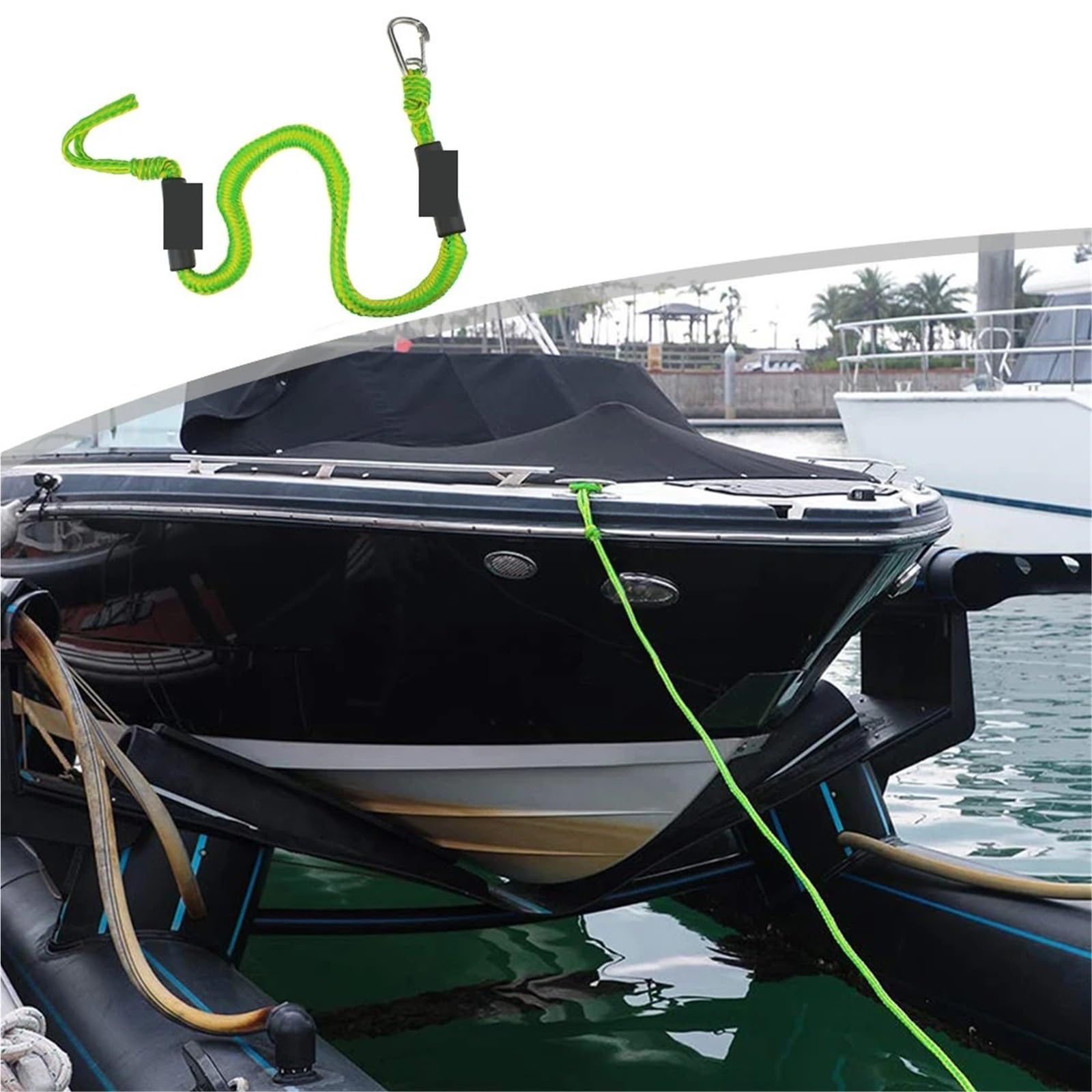 Soywim One Color Mooring Rope, Boat Mooring Rope Stretch Bungee Dock Line Anchor Dockline For Boats Float Fishing Marine Accessories