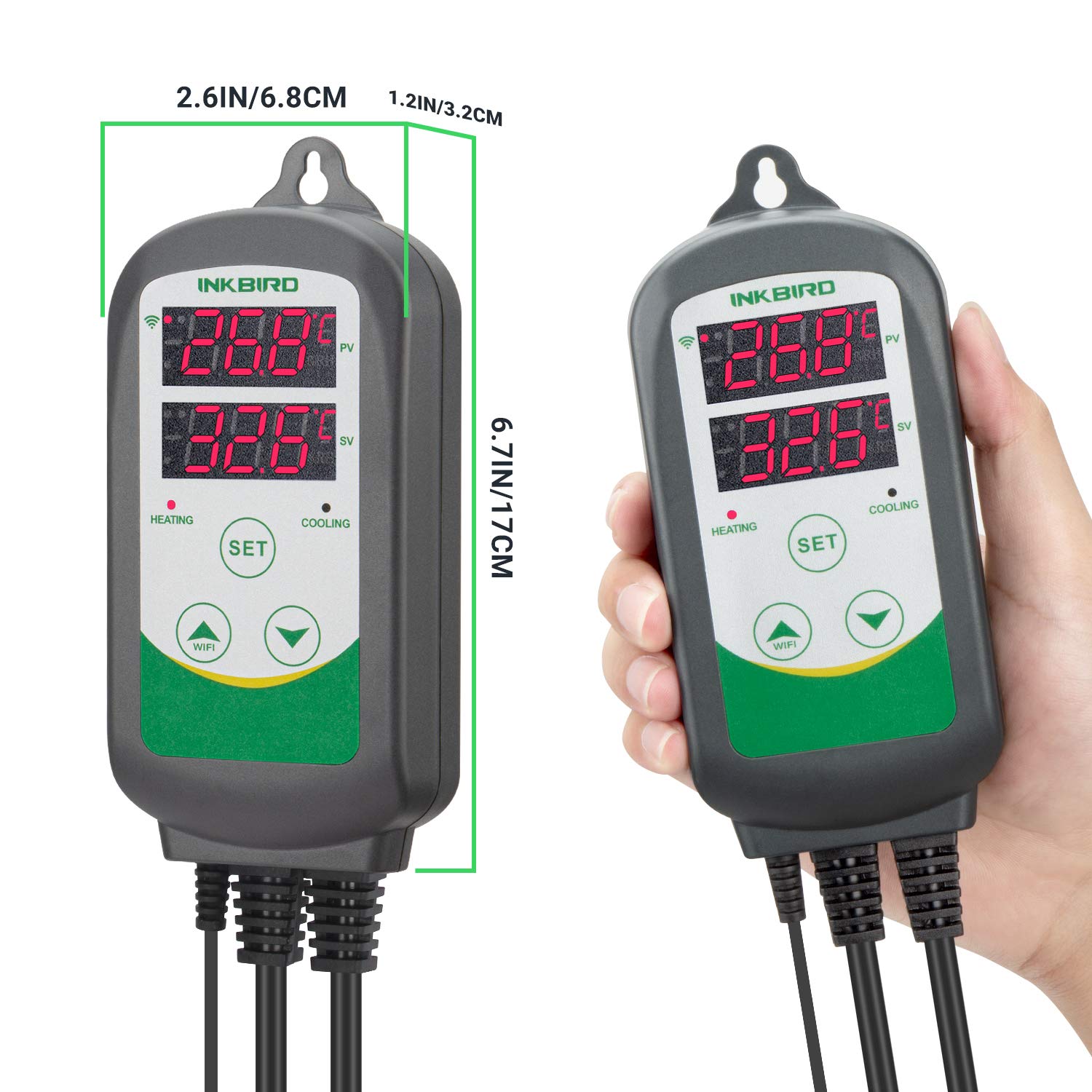 Inkbird ITC-308-WIFI temperatur Thermostat, 230V Heizung Kühlung Steckdose mit wasserdichte Sonde Für Aquarium