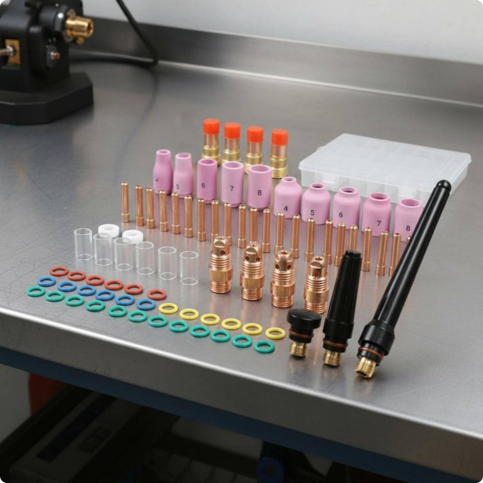 79 Pezzi Kit Lenti Gas TIG Uso Professionale Kit Consumabili Torcia TIG Alta Durata Accessori Torcia WP 17 18 26 per Professionisti, Laboratorio