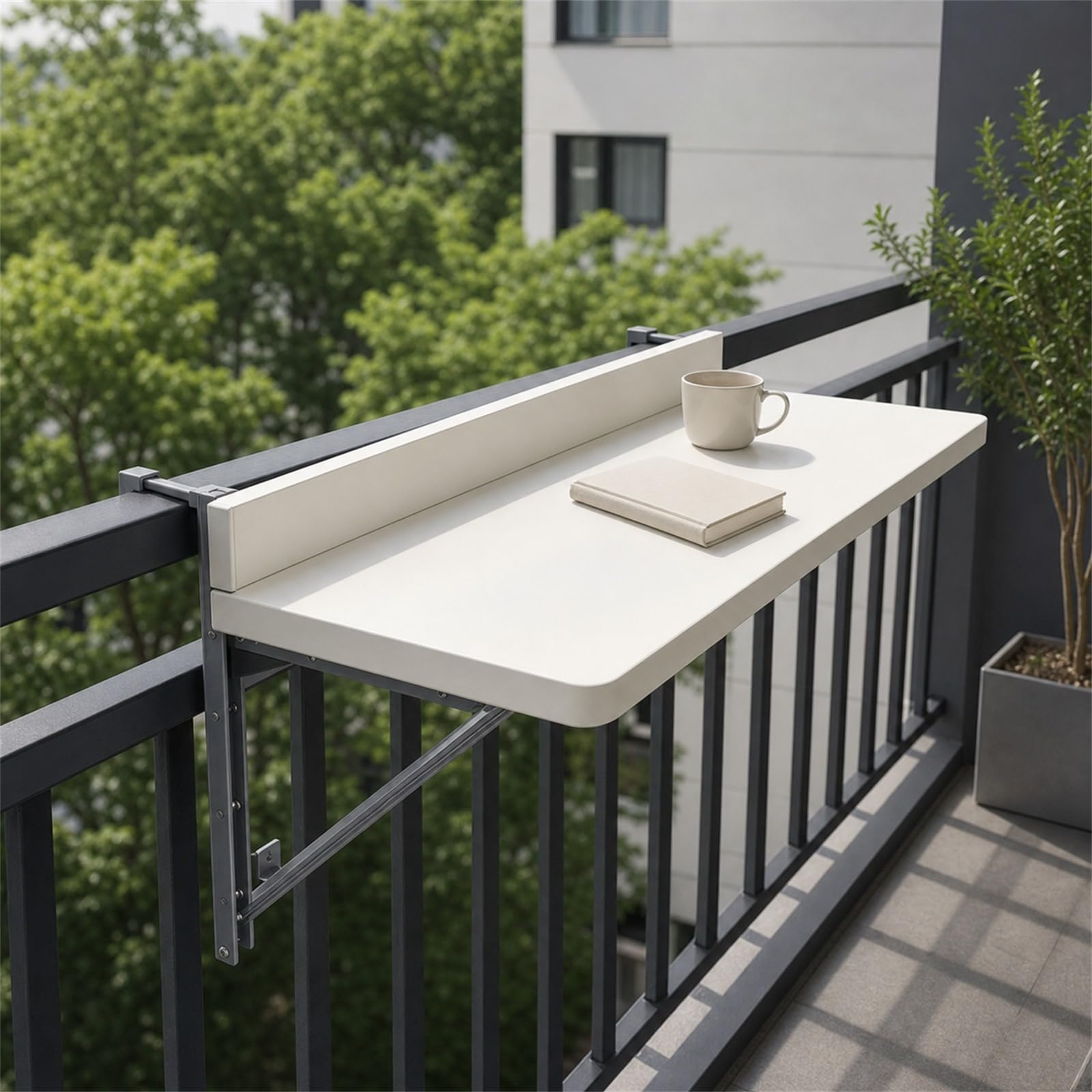 Tavolo sospeso da Balcone Tavolo Sospeso Pieghevole in per Ringhiera del Balcone Tavolo da Bar per ringhiera pensile da Esterno Pieghevole Facile da Pulire for Interni ed Esterni