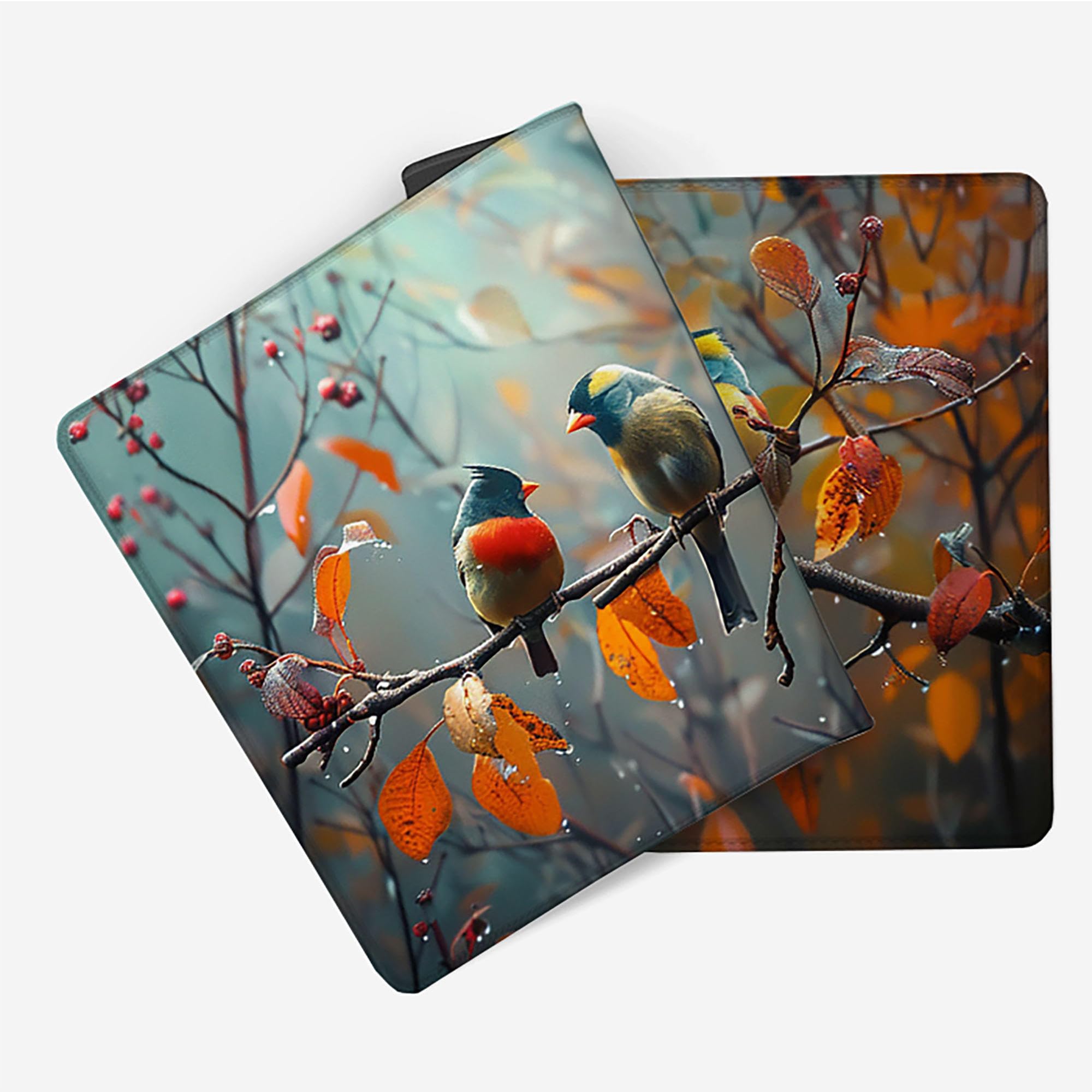 Żółta podkładka pod mysz XXL, podkładka na biurko, 1200 x 600 cm, szyte krawędzie, podkładka pod mysz, gumowa podstawa, ptak, podkładka pod mysz, stabilna przyczepność na gładkich powierzchniach,