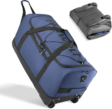 Fanwoli Collapsible & Expandable 100L-120L Large Rolling Duffle Bag - 30 Waterproof Wheeled Luggage with No-Sag Heavyload Design, Lock & Soft Handle for Travel, Camping, Dorm, Moving