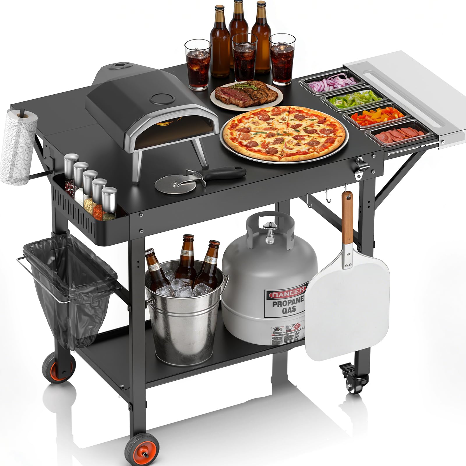 Amazon.com : EUTRKei Grill Table, Pizza Oven Table, Grill Cart for