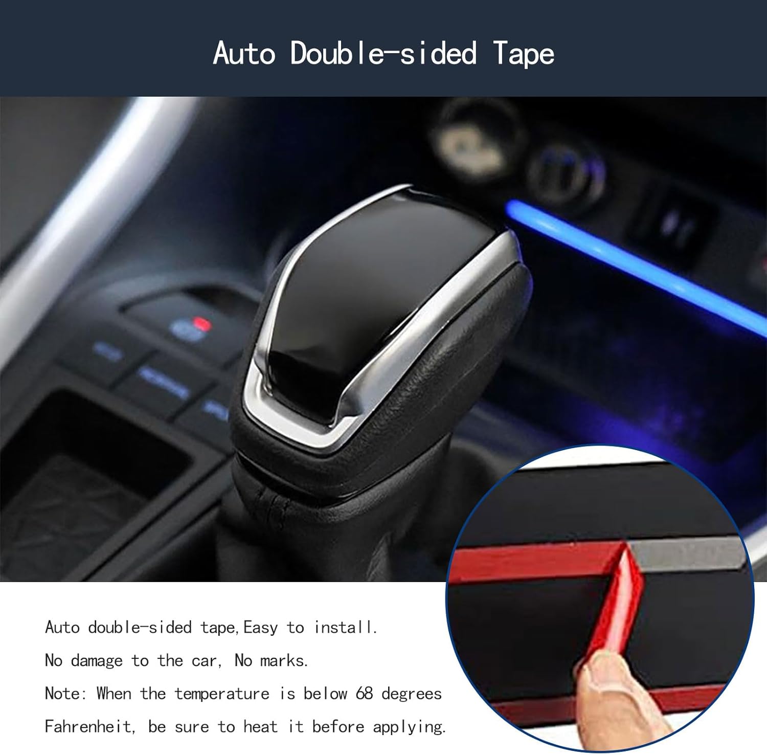 Gear Shift Knob Cover Compatible with Toyota RAV4 2024 2023 2022 2021 2020 Center Console Shifter Trim Interior Car Accessories ABS 1PC(Black with Silver)