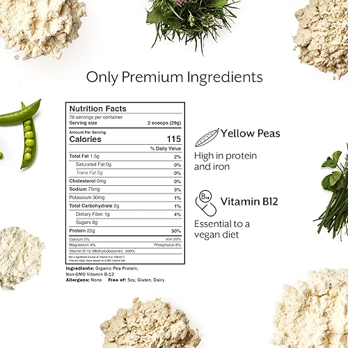 Miniatura 27 de ProMix Nutrition Proteína vegana en polvo a base de plantas, vainilla, proteína de guisante y vitamina B-12 - Batidos de fitness y nutrición después