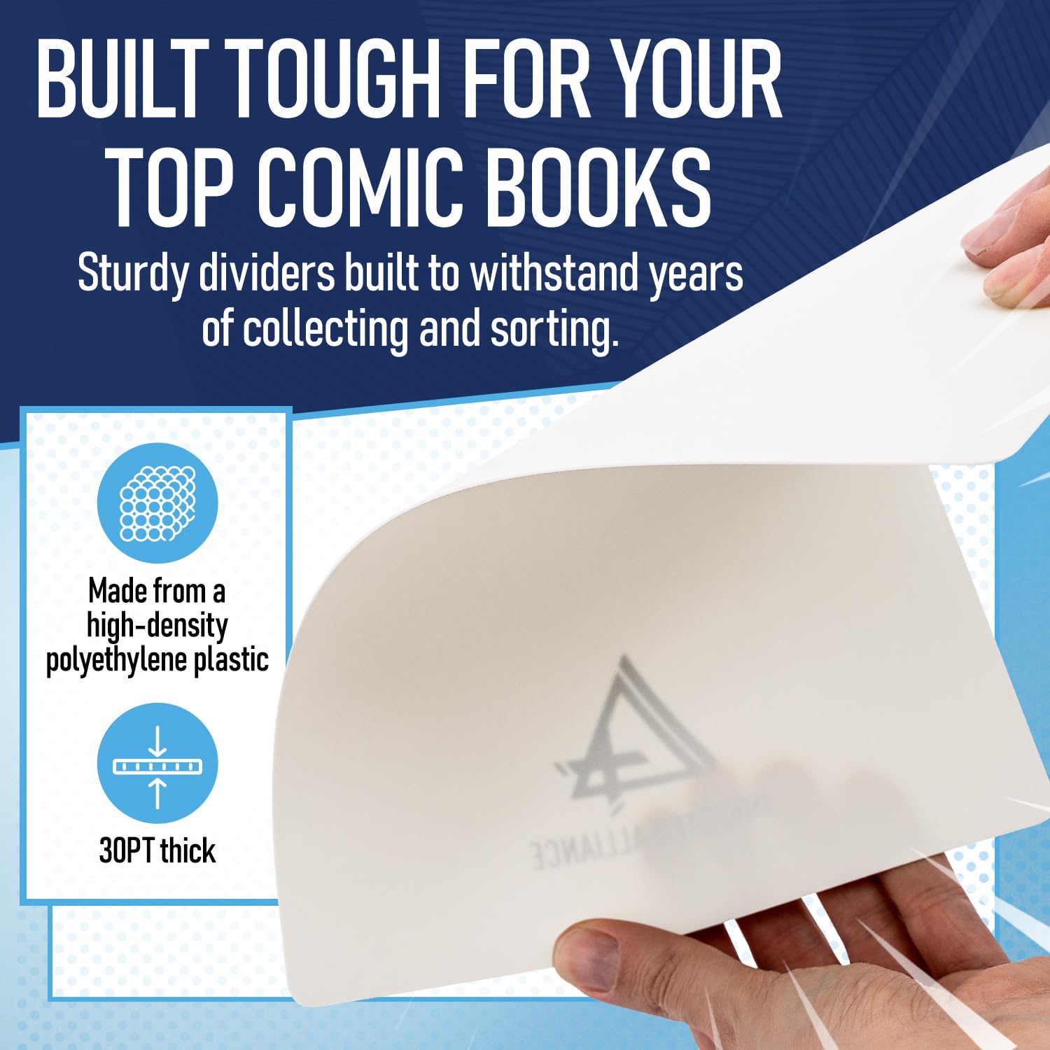 Invested Alliance Divisores de cómics blancos (paquete de 25) | Divisores de plástico, divisor de caja de cómics, separadores de estantes de libros, separadores para contenedores, estantes y armarios,