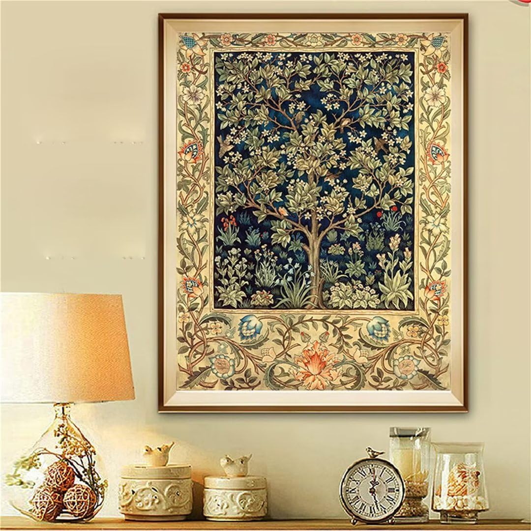 Tree of Life AI Diamond Art Kits Adults/Kids Round Full Drill Crystal Art Diamond Dots Paintings for Beginners, 5D Paint with Dimond Pictures Gem Art Painting Kits Adult DIY Art Crafts 12x16 inch