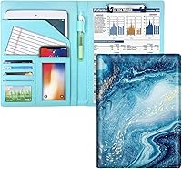 Vista 12 de WAVEYU Carpeta para CV, Portadocumentos, Portapapeles de piel sintética con cubierta para soporte legal, tamaño A4, para bloc de notas