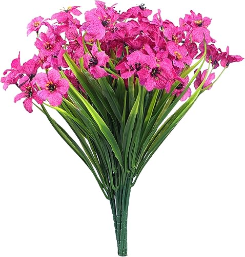 GREUS Flores artificiales, 6 unidades, arreglo de magnolia sintética de tallo largo, Arreglos Florales de seda, artificiales para decoración, flores