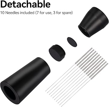 Coffee Stirrer Tool, Coffee Stirring Tamper WDT Distribution Tool, Needle Distribution Tool Espresso, WDT Tool Espresso with Stand Black, WDT Tool Espresso Needle