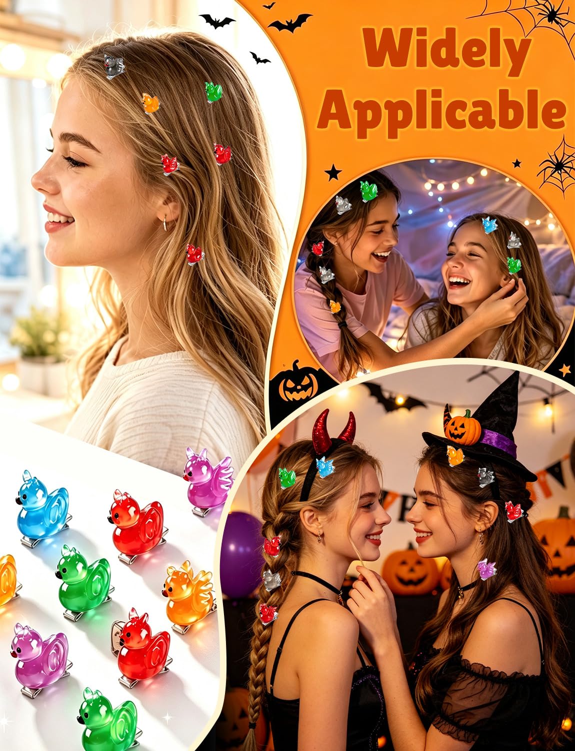 42Pcs Sprouts Rave Mini Rave Trinkets Glow Duck Hair Clips image 5