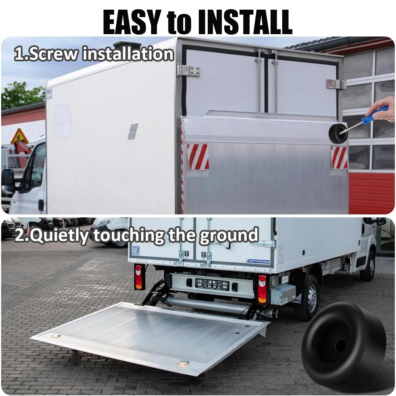 4 Cargo Trailer Truck Replacement Ramp Door Rubber Bumpers Stop Cone 2 Tall Set - Foto 8
