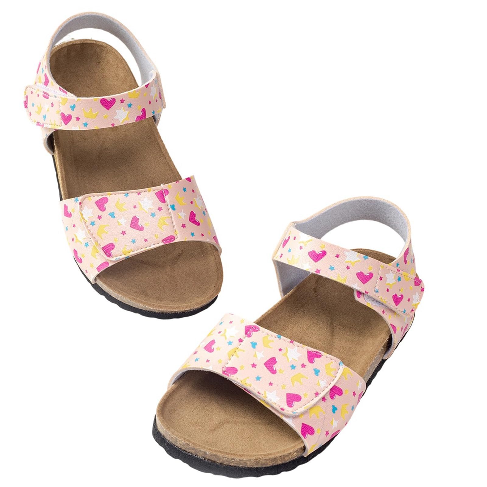 MMRTDJDR Generisch Sandalias de Verano Informales Grandes para niñas, con Forma de corazón Fresco, Planas, a la