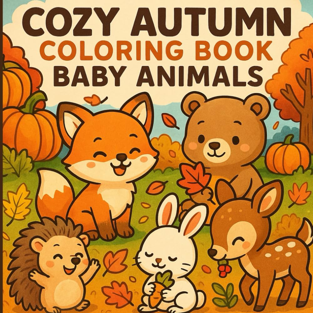 Cozy Autumn Coloring Book:: 35 Cute & Simple Fall Coloring Pages for Kids, Teens, and Adults |Relax, De-Stress & Enjoy the Cozy Season