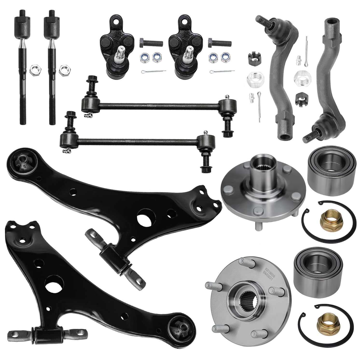 Detroit Axle - 12pc Front End Suspension Kit for 2002-2003 Lexus ES300