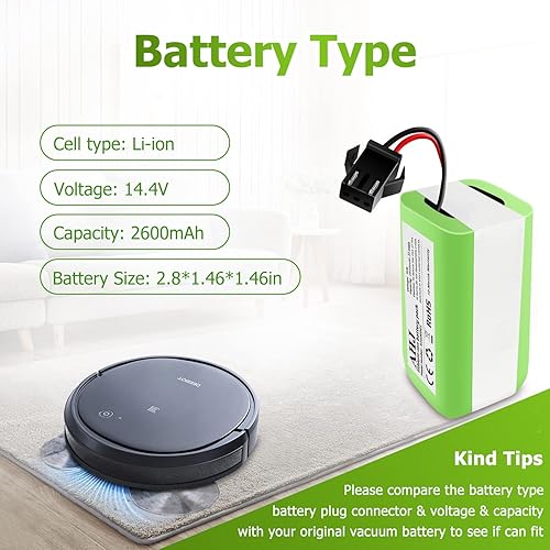 Miniatura 3 de AHJ Batería de repuesto de 14.4V 2600mAh compatible con Ecovacs Deebot N79S N79 DN622 500 y Eufy RoboVac 11 11S 11S MAX 11C 12 15C 15CMAX 15T 15MAX