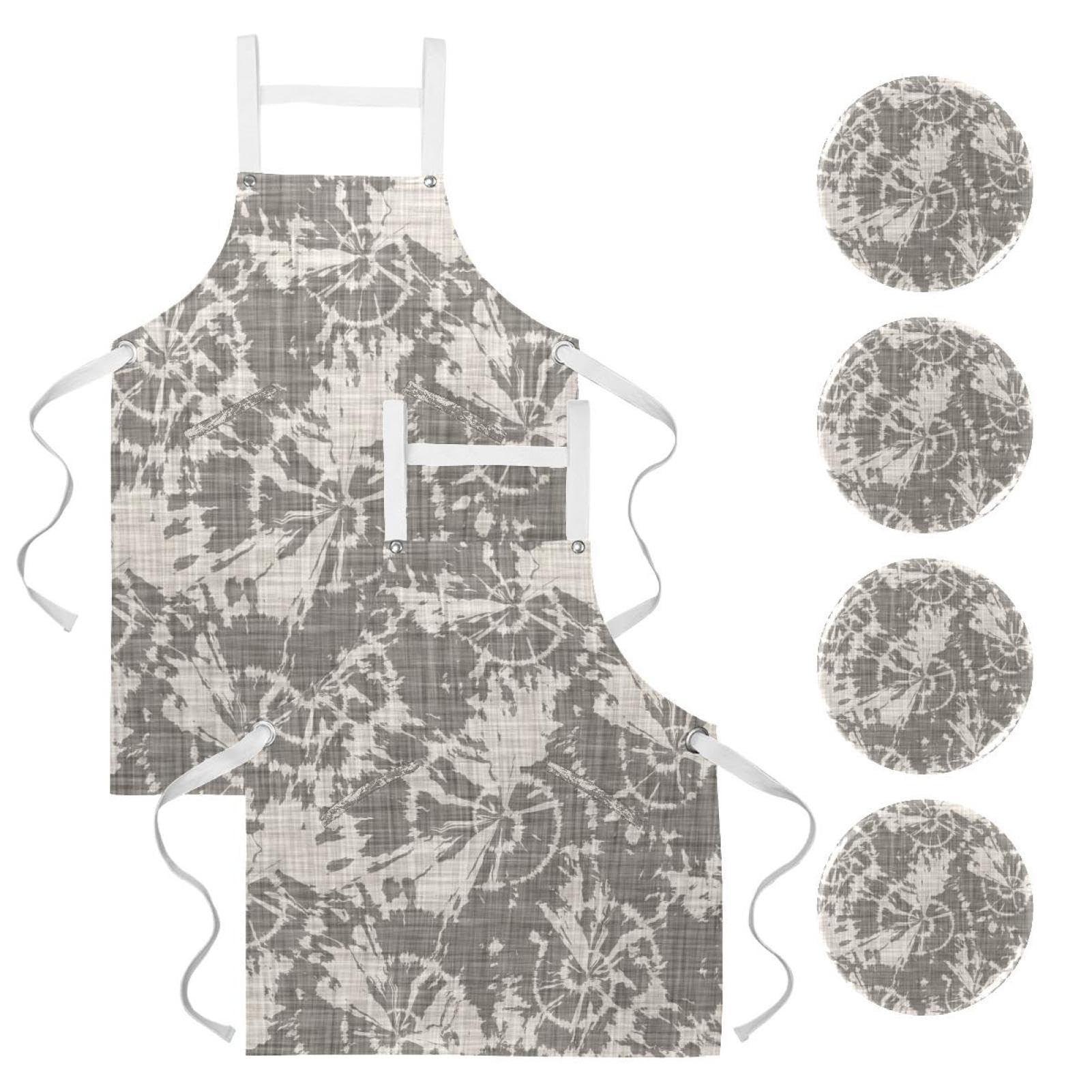 Tablier de serveuse anti-taches avec 4 broches déco - 7