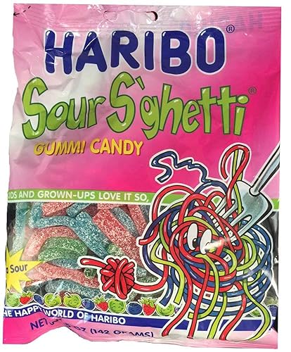 Haribo Sour S'ghetti Gummi Candy, 5 onzas, (paquete de 2) disponible en Yaxa Costa Rica