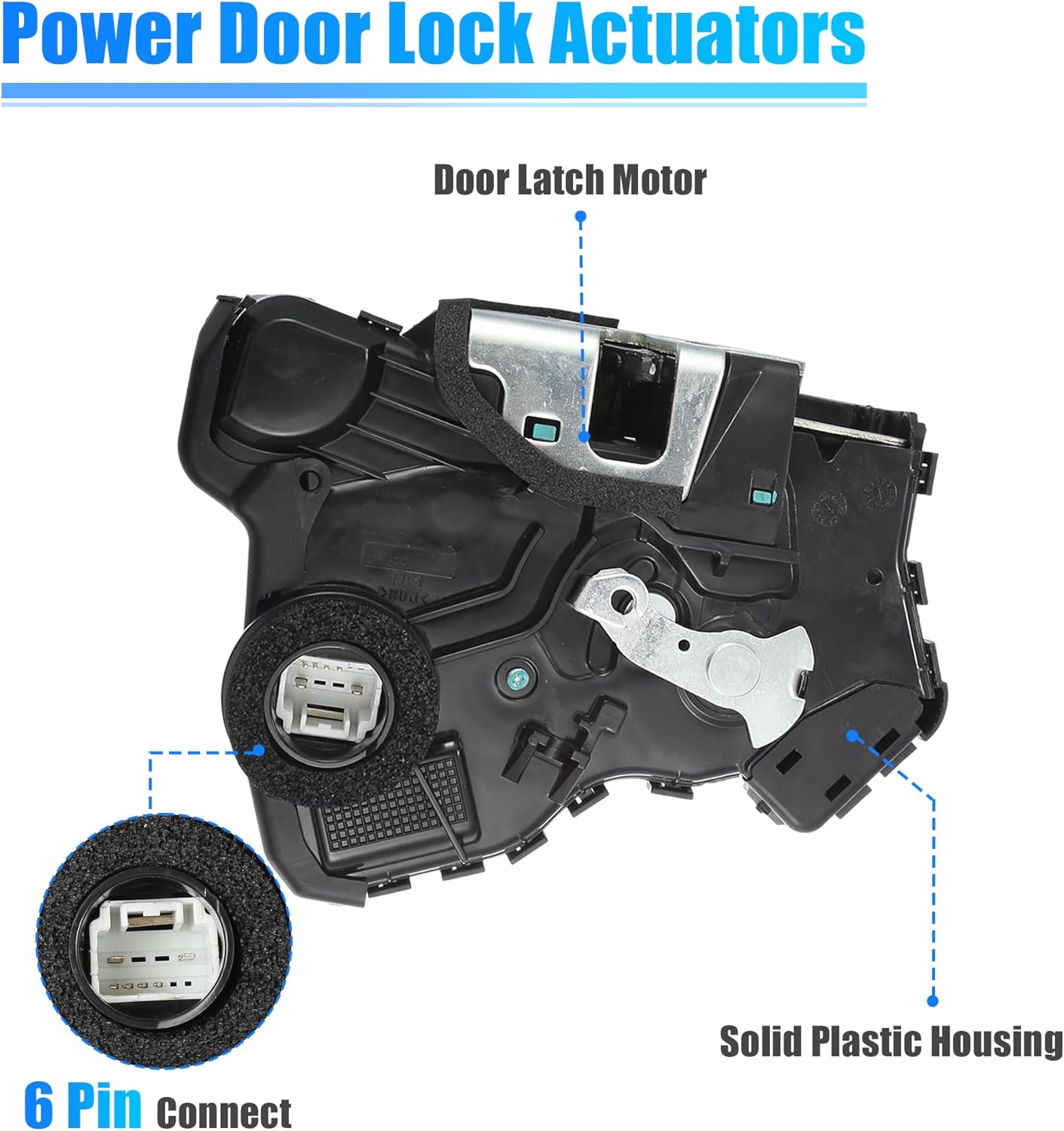 uxcell 2 Pcs Power Door Lock Actuator Motor Front Rear Left Right for Toyota 4Runner Camry RAV4 for Scion iQ for Lexus CT200h LS460 Door Latch Lock No.69030-0C050/69040-0C050