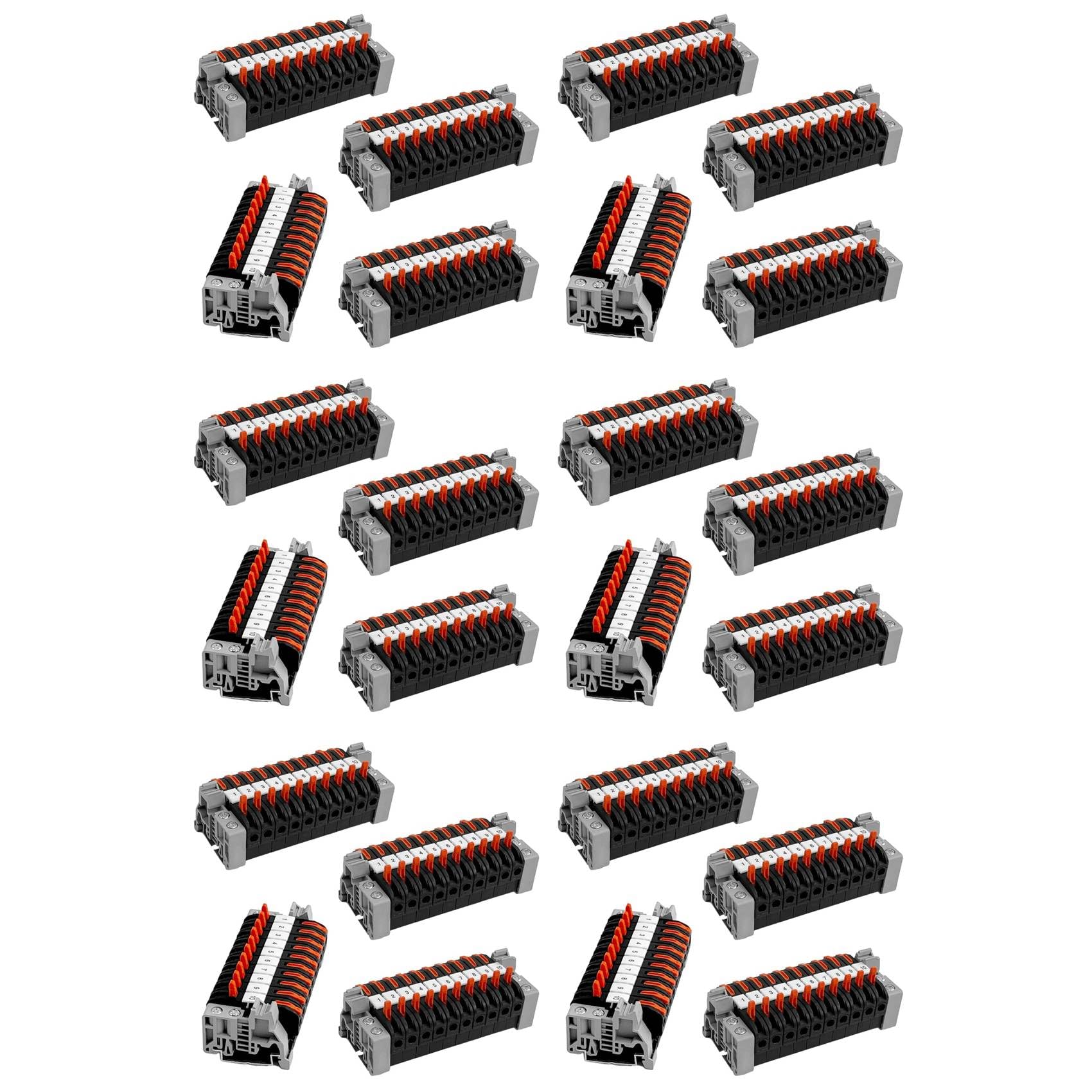 Jnchdghwa Pack of 240 DIN Rail Terminals,0.08-4 Mm² -211 DIN Rail Terminals,Black Terminal Block Kit