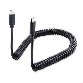 Cable Matters Coiled USB C to USB C Cable with 3A / 60W Fast Charging 1-6 Feet, USBC to USBC Cable, USB C Charger Cable, USB C Charging Cable for Samsung Galaxy S23, S22, MacBook, iPad Air/Pro, Switch