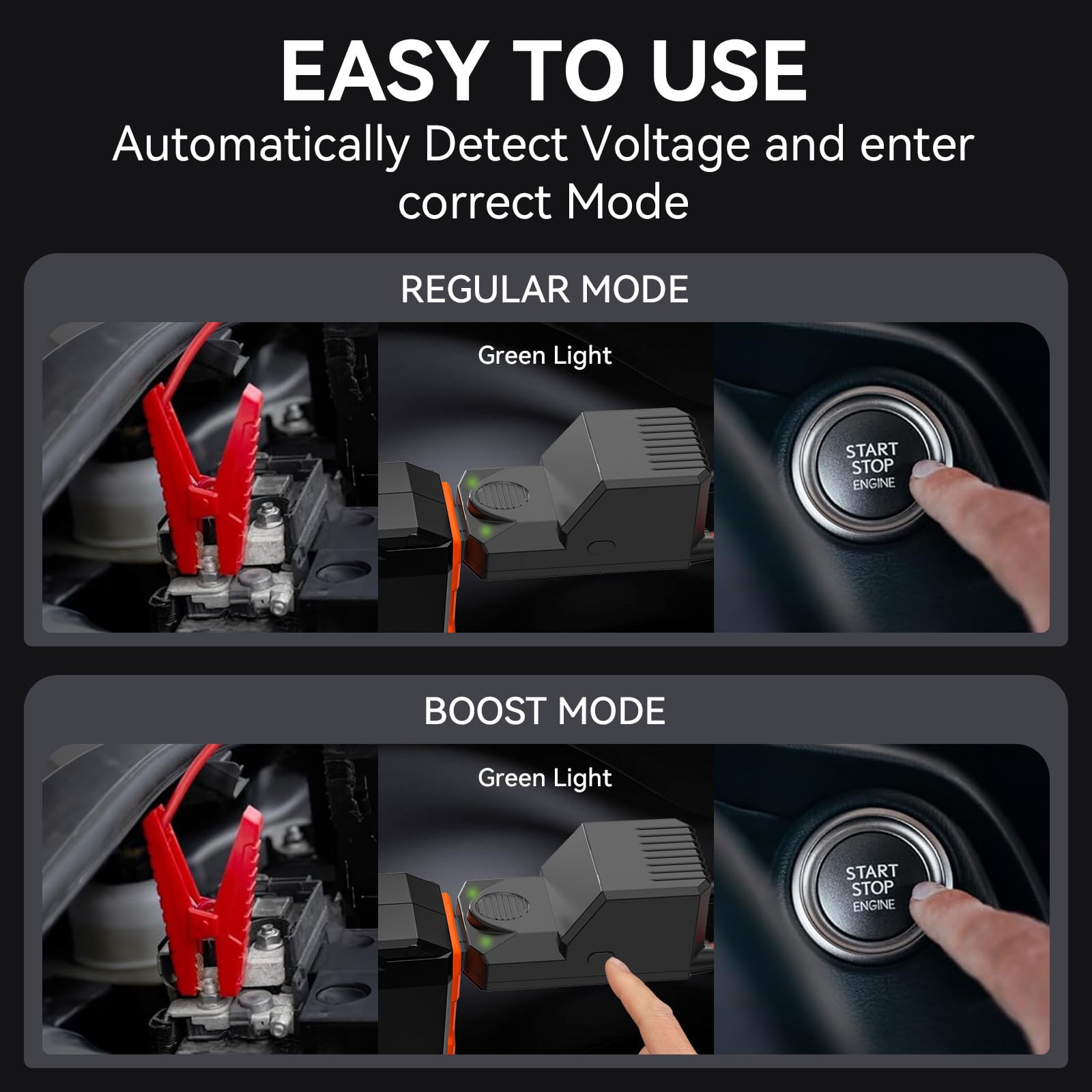 S ZEVZO ET05 Jump Starter 3000A Portable Car Jump Starter Battery Pack (7.2L Gas/ 5.5L Diesel), 51.8Wh 12V Jump Box with USB Ports, LCD Display and 3 Modes Flashlight