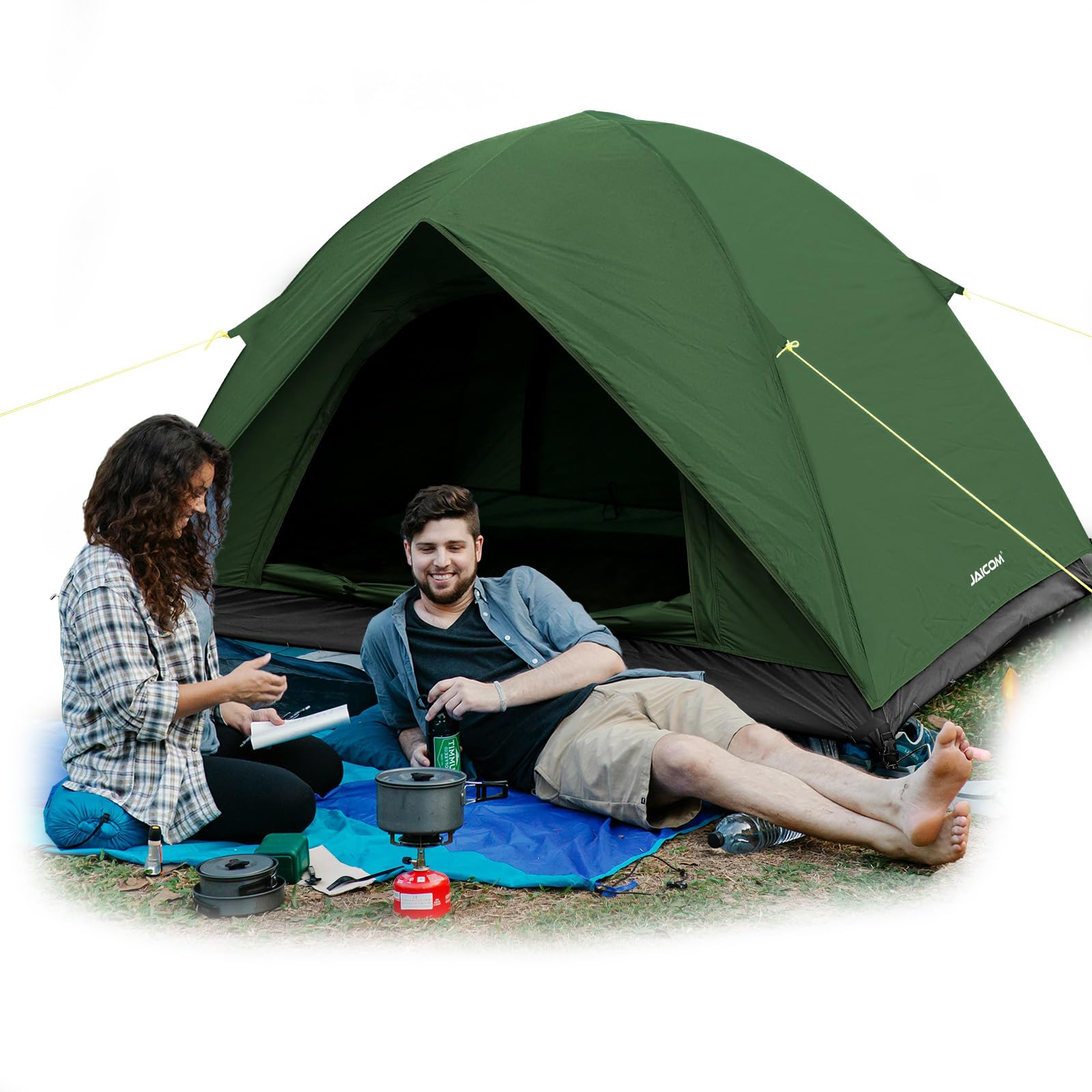 Camping Tent, Ultralight Tent for 2 People, Waterproof Dome Tent - Quick Assembly, Small Pack Size Bikepacking Tent for Outdoor, Hiking, Families, Camping, Festival