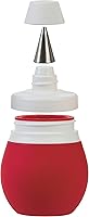 Vista 2 de PrepWorks Kit de decoración de bombillas de glaseado de 4 piezas con 3 puntas de tuberías, rojo, para pasteles, cupcakes y pasteles