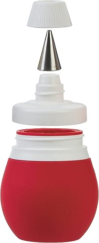 Miniatura 2 de PrepWorks Kit de decoración de bombillas de glaseado de 4 piezas con 3 puntas de tuberías, rojo, para pasteles, cupcakes y pasteles