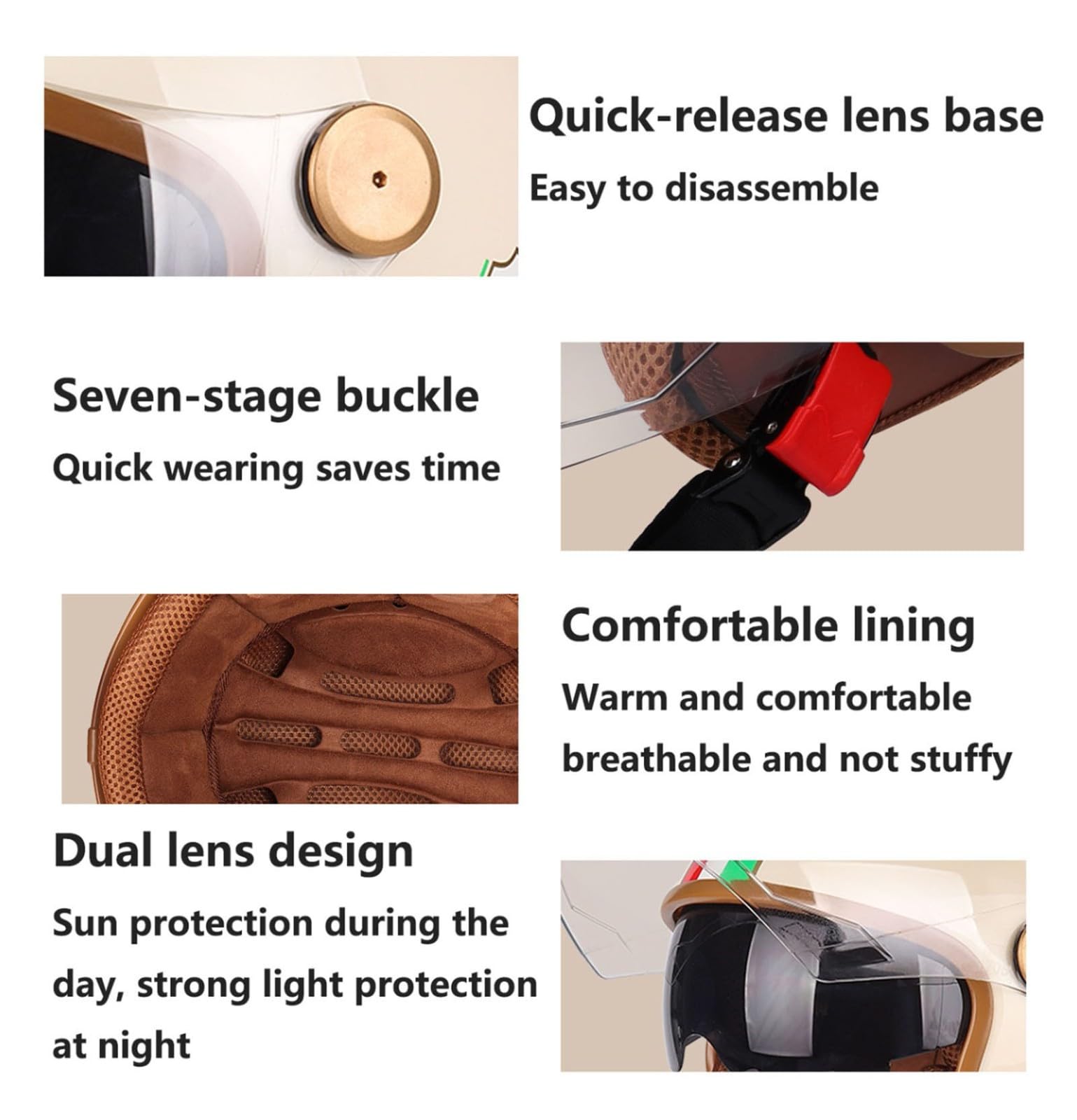 Casque De Moto Urbain, Casque Jet, Idéal pour Les Hommes Et Les Femmes,Casque De Moto Homologué ECE/Dot Demi Casque Allemand pour Vélos Motos Chopper Scooter Mobylette