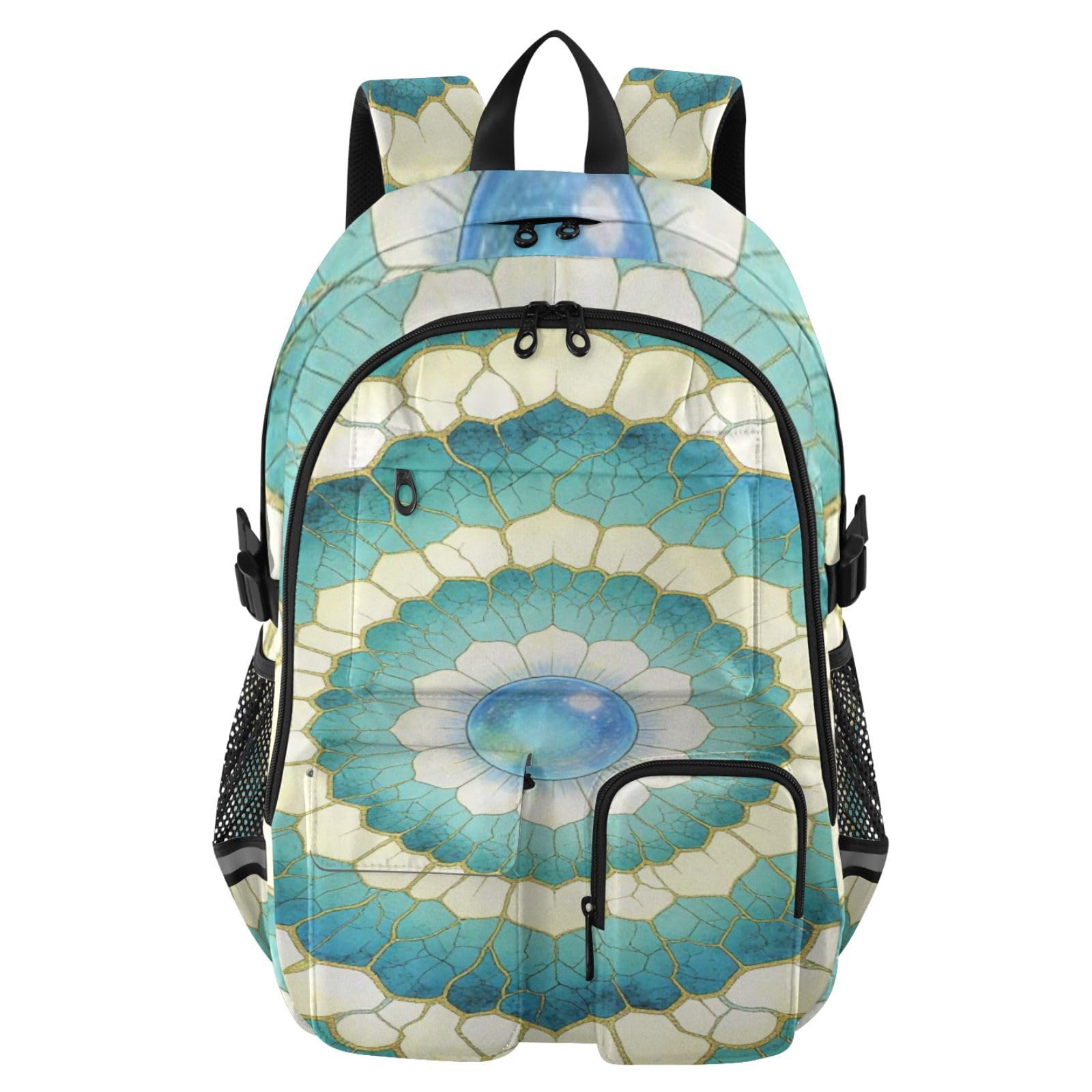 Plecak na laptopa Turkusowy Mandala Art Print Work Bookbag 44.5 cm