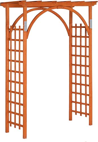 VINGLI 85in Wooden Arbor, Wedding Arch for Ceremony, Wood Trellis
