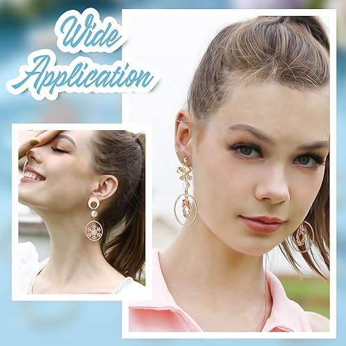 Miniatura 5 de Beebeecraft 1 caja 20 colgantes redondos de bisel de espalda abierta chapada en oro de 18 quilates de latón hueco con lazo para bricolaje de flores