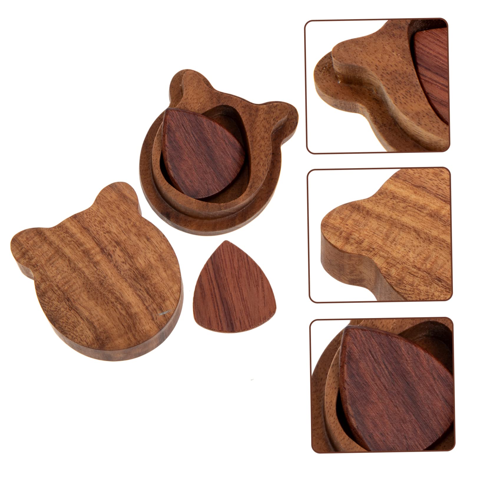 ibasenice 5sätze Holz-Gitarren-Plektrum-Set Mit Aufbewahrungsbox Ergonomisch Gestaltet Langlebig Und Leicht Für Musiker Und Gitarristen Inklusive Plektren Für Besseren