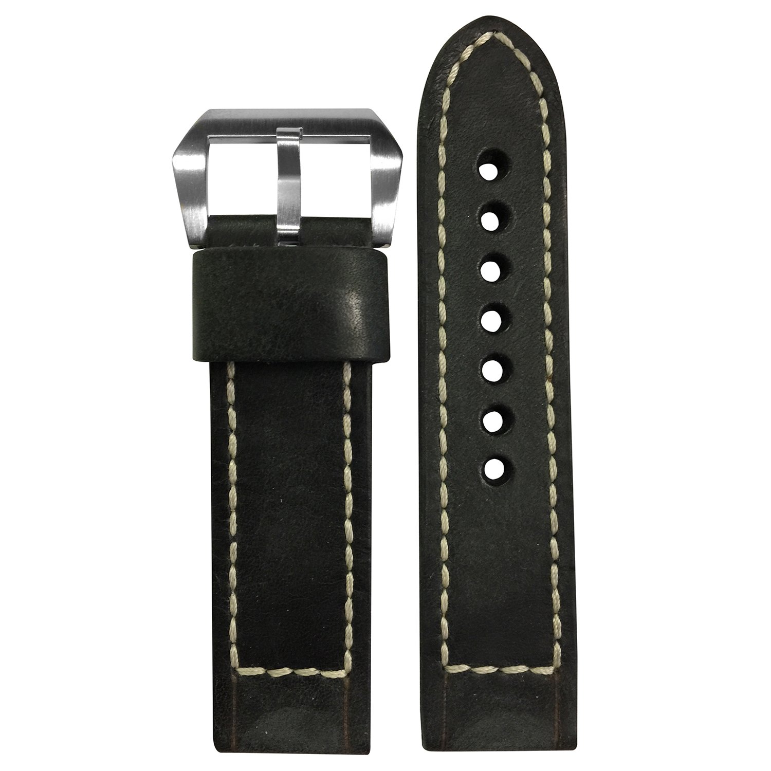 RIOS1931 Vintage Leather Watch Band with Box Stitching for Panerai Watches