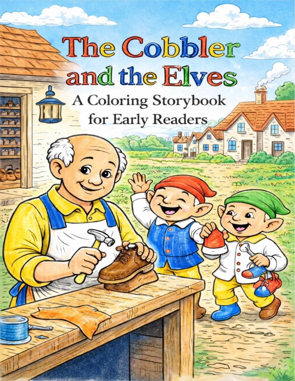 The Cobbler and the Elves: A Coloring Storybook for Early Readers