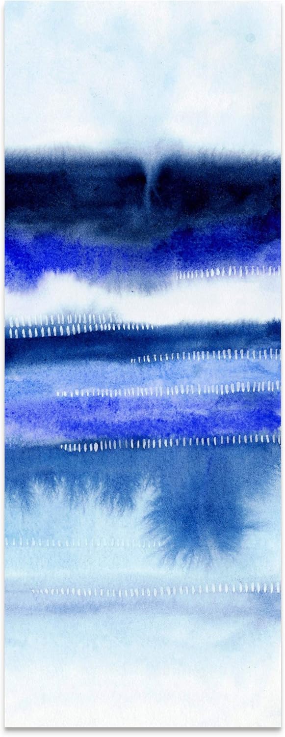 Empire Art Direct Shorebreak Abstract B Frameless Free Floating Tempered Glass Panel Graphic Wall Art, 63 x 24 x 0.2, Ready to Hang