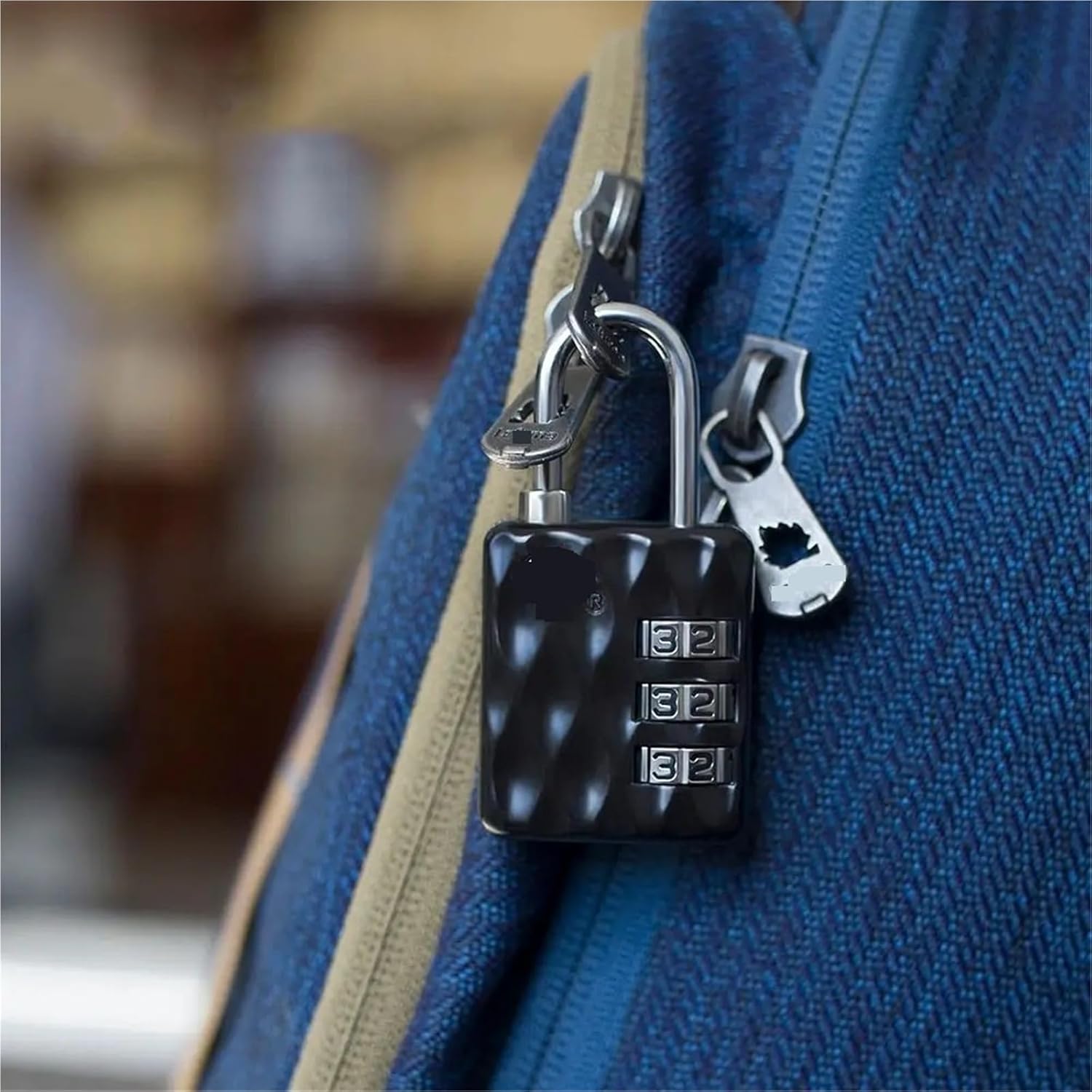 Creative Wave Pattern Password Lock Suitcase Luggage Backpack Zinc Alloy Coded Lock 3 Dial Digit Combination Lock 1Pcs(Silver)