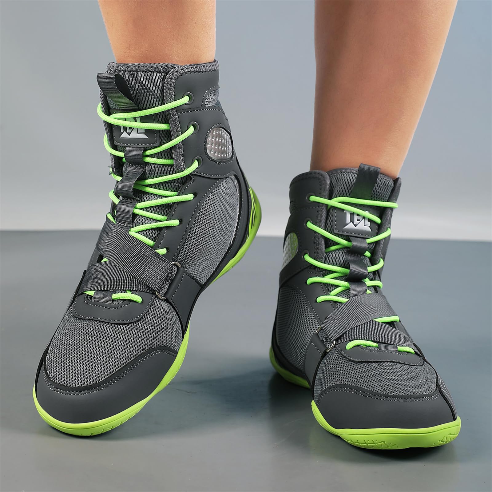 Scarpe Wrestling da Uomo Scarpe Boxe Sneakers Alte per Fitness | Traspiranti Leggere Antiscivolo, Con Supporto Per La Caviglia; Per Allenamenti Agonistici, Arti Marziali Powerlifting