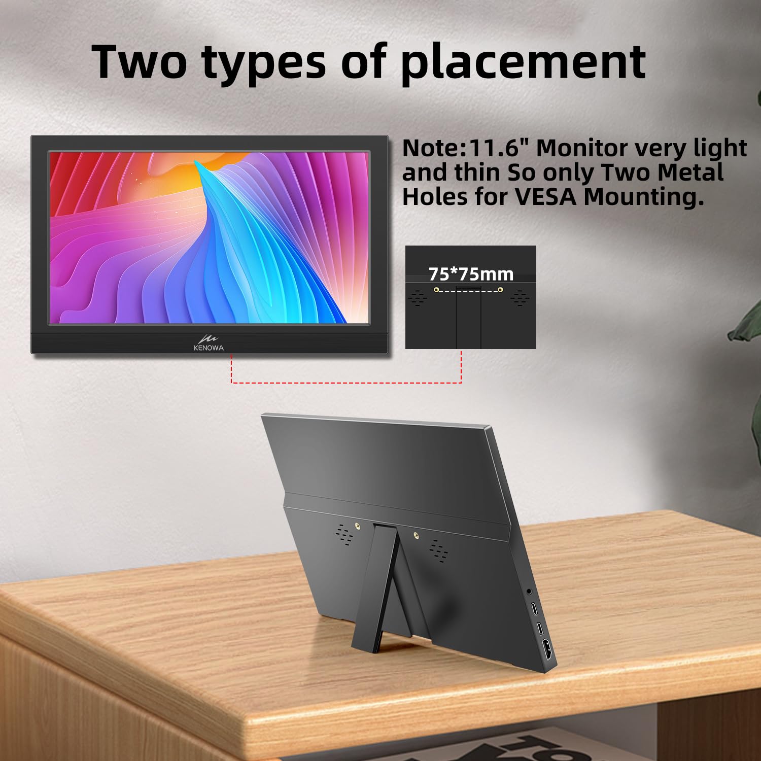 Moniteur Portable, Écran D'Ordinateur Fhd 15,6 Pouces, Technologie Hdr