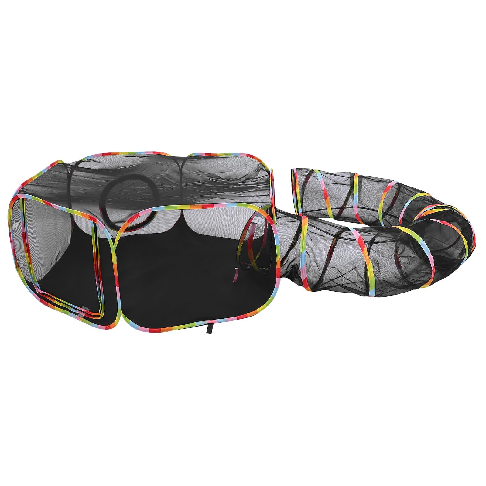 Polyester Outdoor Schwarz, Tragbar, Katzenzelt, Faltbar Tunnel, TAFT