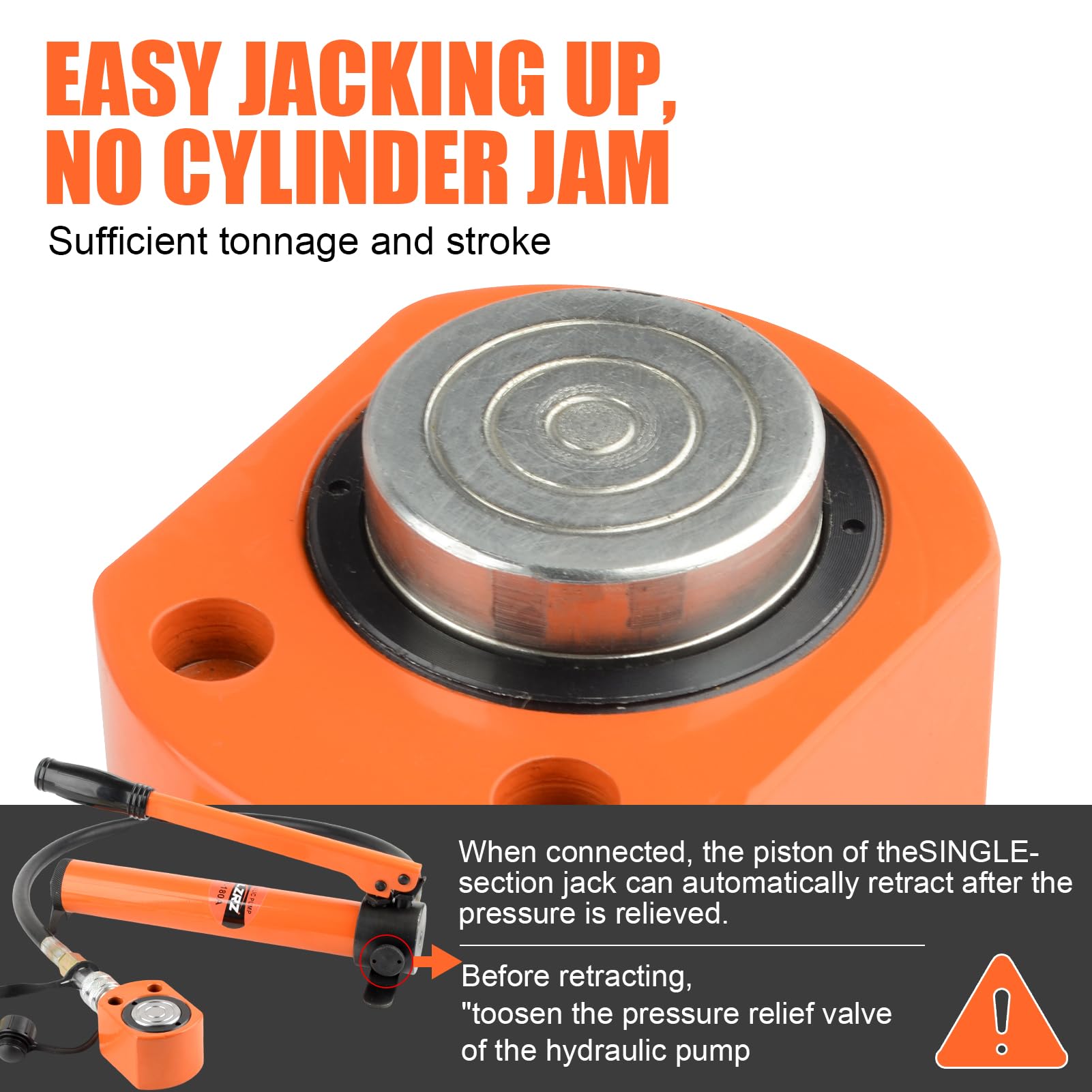HZLZRZ 10 Ton Hydraulic Cylinder Jack with CP-180 Manual Hand Pump