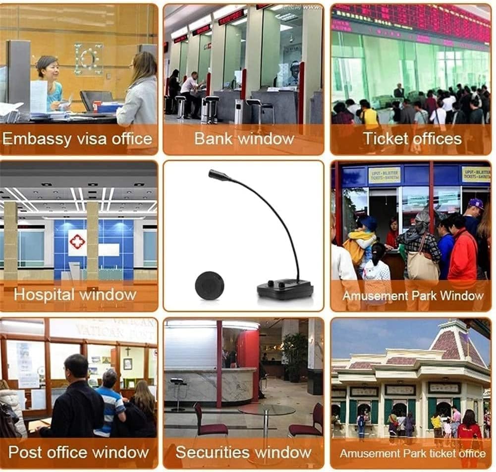 CHROX Dual Way Window Intercom System, Anti-Interference Window Glass Speaker,Voice Interphone,for Store,Office,Hospital,Securities Company