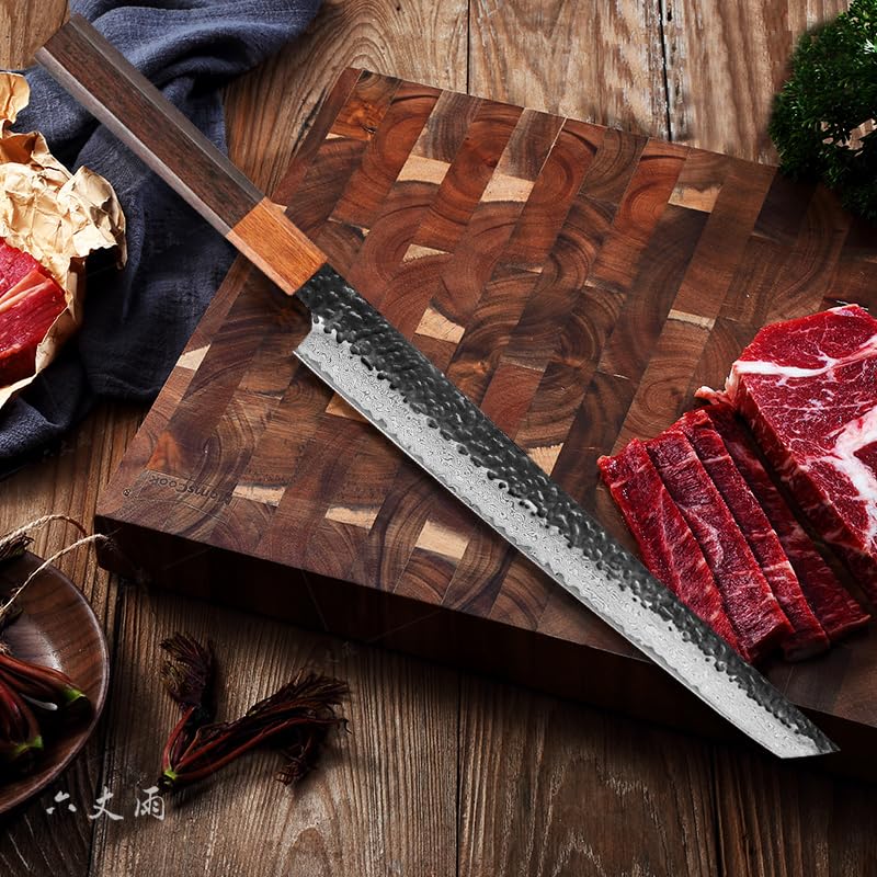 10 6 inchJapanese Yanagi Sushi Sashimi Chef Knife Salmon Knife Slicer Razor Sharp Sashimi Watermelon Knives 67 Layer