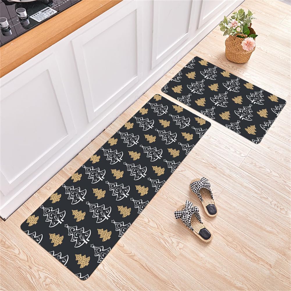 KüChenläUfer KüChenmatte 45x120cm, KüChenteppich Waschbar rutschfest, Teppich LäUfer Flur FußMatte Badematten, Wasser öL Aufnehmen Teppich KüChe Set für KüChe Wohnzimmer, Badezimmer Winter