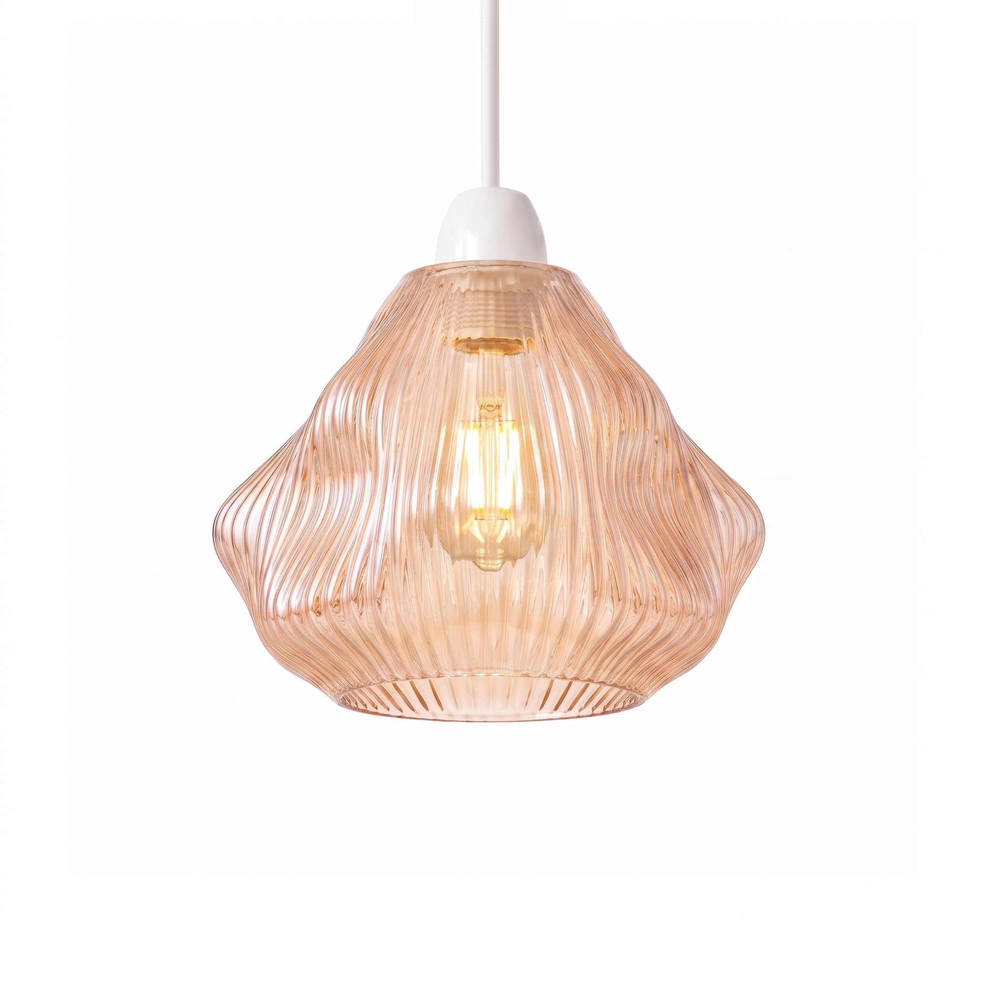 15cm Amber Glass Lamp Shade Pendant Light Replacement Shade