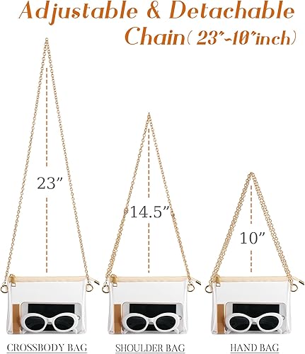 Miniatura 5 de HULISEN Monederos transparentes para mujer, bolso cruzado transparente aprobado para estadios, pequeño bolso transparente para traje de concierto