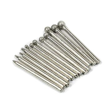 12pc Universal Diamond Burr Bit Set 1/8 Shank for Rotary Tool 150 Grit